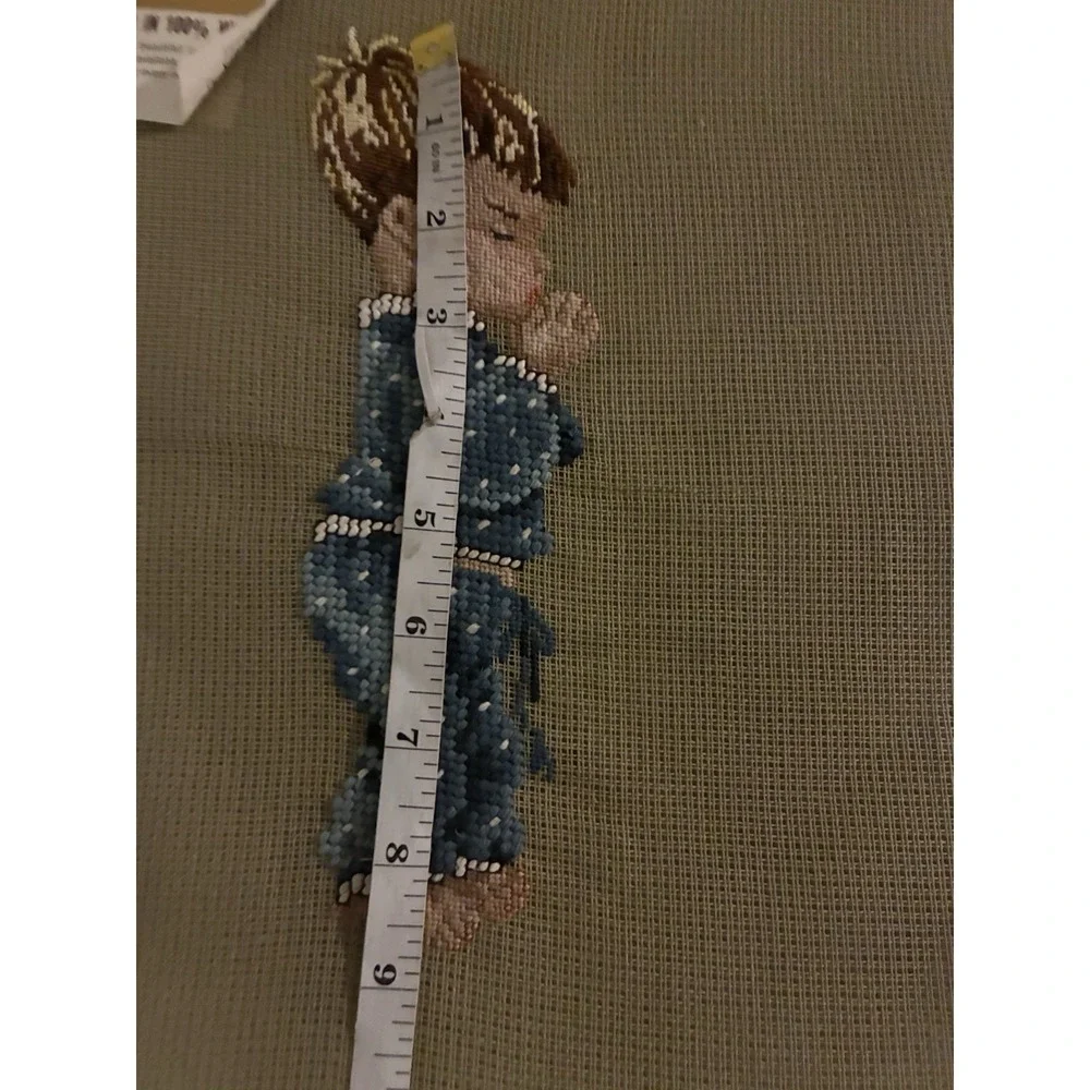 Paragon Needlepoint Tapestry Preworked Praying‎ Boy Girl Bedtime Prayer Vtg NEW